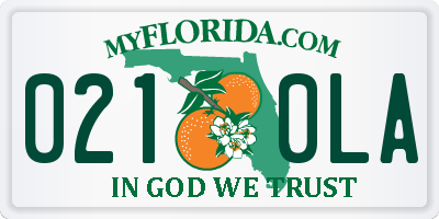 FL license plate 0210LA