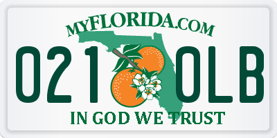 FL license plate 0210LB