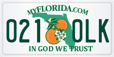 FL license plate 0210LK