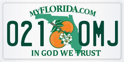 FL license plate 0210MJ