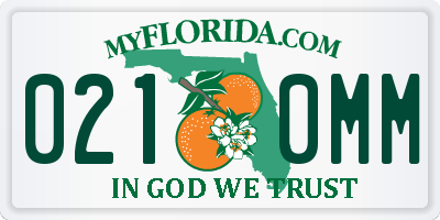 FL license plate 0210MM