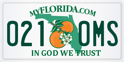 FL license plate 0210MS