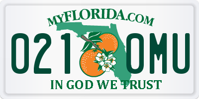 FL license plate 0210MU
