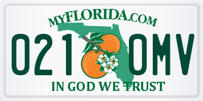 FL license plate 0210MV