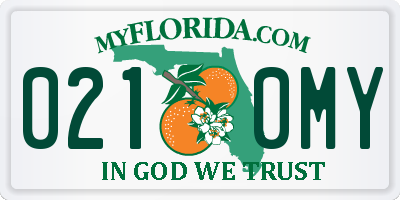 FL license plate 0210MY