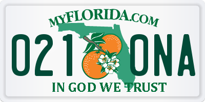 FL license plate 0210NA