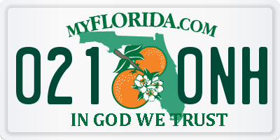 FL license plate 0210NH
