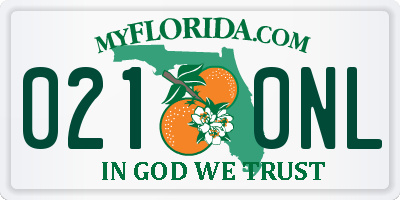 FL license plate 0210NL