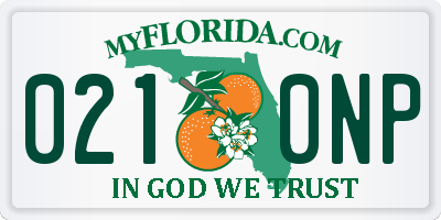 FL license plate 0210NP