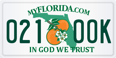 FL license plate 0210OK
