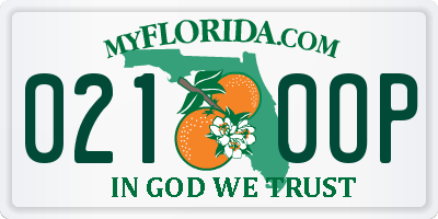 FL license plate 0210OP