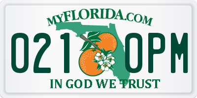 FL license plate 0210PM