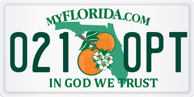 FL license plate 0210PT
