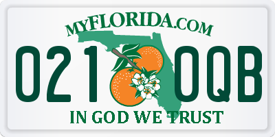 FL license plate 0210QB