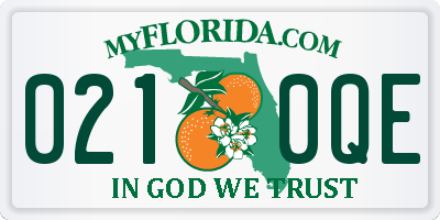 FL license plate 0210QE