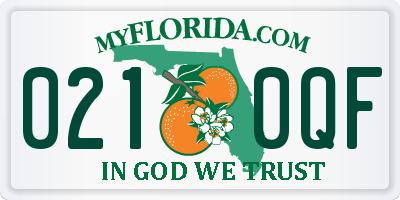FL license plate 0210QF