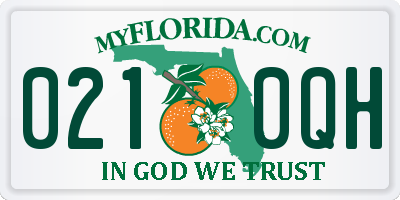 FL license plate 0210QH