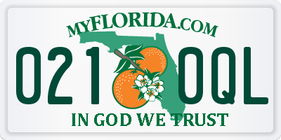 FL license plate 0210QL