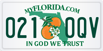 FL license plate 0210QV