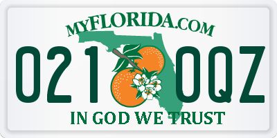 FL license plate 0210QZ