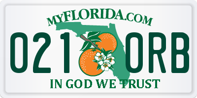 FL license plate 0210RB