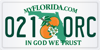 FL license plate 0210RC
