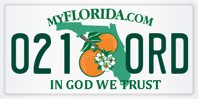 FL license plate 0210RD