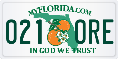 FL license plate 0210RE