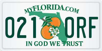 FL license plate 0210RF