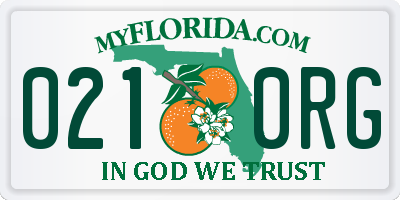 FL license plate 0210RG