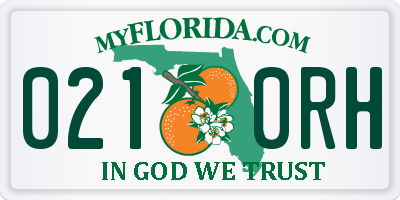 FL license plate 0210RH