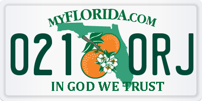FL license plate 0210RJ