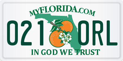 FL license plate 0210RL