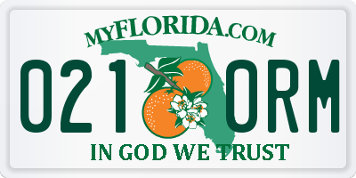 FL license plate 0210RM