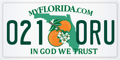 FL license plate 0210RU