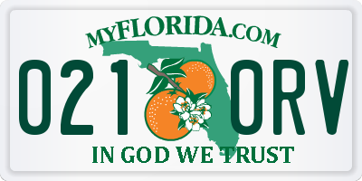FL license plate 0210RV