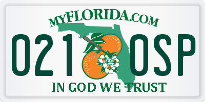 FL license plate 0210SP