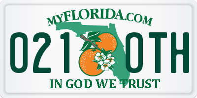 FL license plate 0210TH
