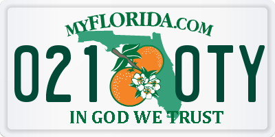 FL license plate 0210TY