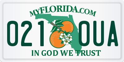 FL license plate 0210UA