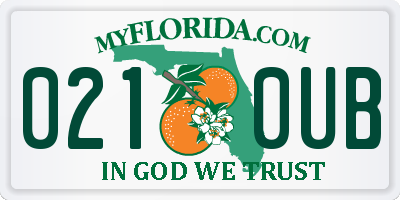 FL license plate 0210UB
