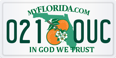 FL license plate 0210UC