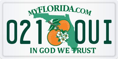 FL license plate 0210UI