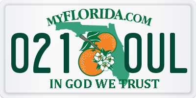 FL license plate 0210UL