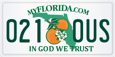 FL license plate 0210US