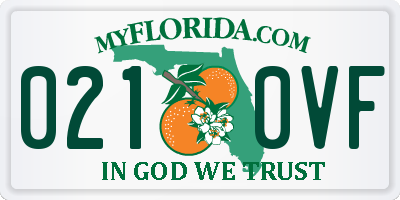 FL license plate 0210VF