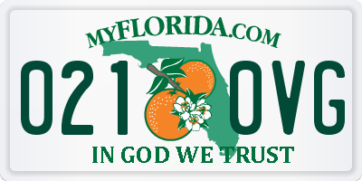 FL license plate 0210VG
