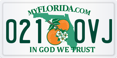 FL license plate 0210VJ