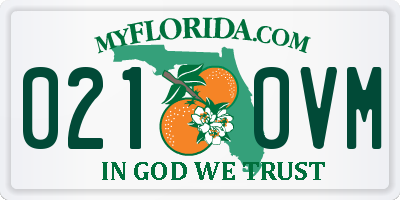 FL license plate 0210VM