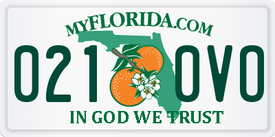 FL license plate 0210VO